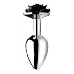   Booty Sparks Black Rose - 79g aluminium anal dildo (silver-black)