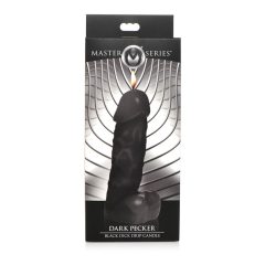   Dark Pecker - body candle - penis with testicles - black (352g)