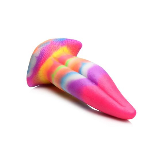 Creature Cocks Tongue - Glowing Silicone Dildo - 21cm (rainbow)