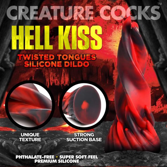 Creature Cocks Hell Kiss - Twisted Silicone Dildo - 19cm (red)