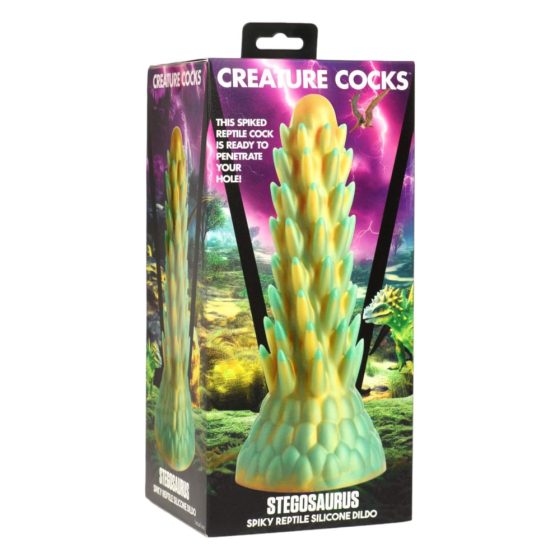 Creature Cocks Stegosaurus - spiked silicone dildo - 20cm (green)