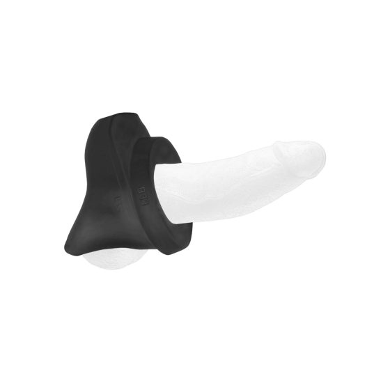 Perfect Fit The Bumper - testicle and penis ring set - black (2 pieces)