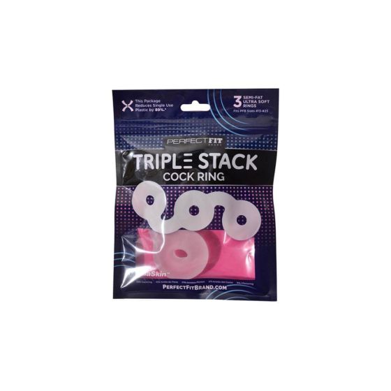 Perfect Fit Triple - Penis ring trio (white)