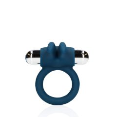   Loveline - battery operated, bunny clitoral vibrator, vibrating penis ring (blue)