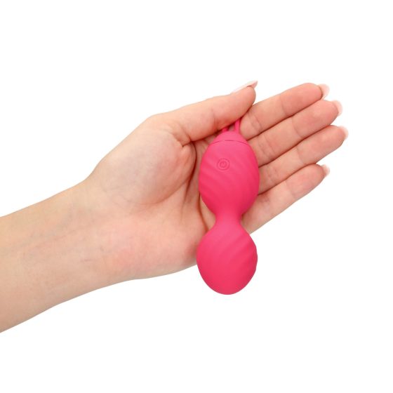 Loveline - cordless, radio controlled, grooved vibrating gecko ball (pink)