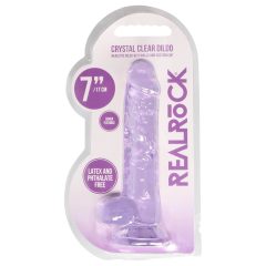 REALROCK - translucent lifelike dildo - purple (17cm)