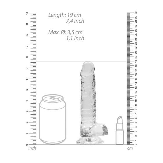 REALROCK - translucent dildo - clear (17cm)
