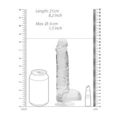 REALROCK - translucent lifelike dildo - clear (19cm)