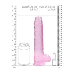 REALROCK - translucent lifelike dildo - pink (22cm)