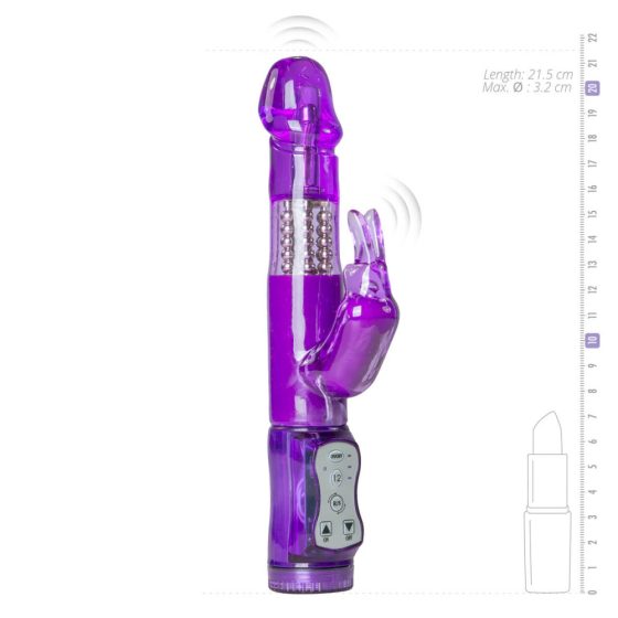 Easytoys Rabbit - rotating beaded vibrator with spinning handle (purple)