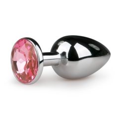   Easytoys Metal No.1 - pink stony cone anal dildo - silver (2,7cm)
