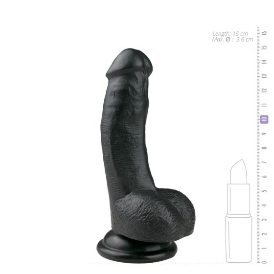 Easytoys - clamp-on, testicular dildo (15cm) - black