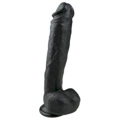 Easytoys - Clamp-on, testicular large dildo (26,5cm) - black