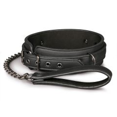 Easytoys - Fetish collar with leash (black)