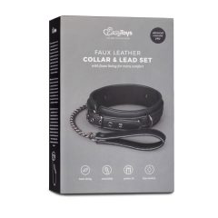 Easytoys - Fetish collar with leash (black)