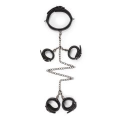   Easytoys - collar, wrist and ankle cuffs - tie-down set (black)