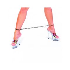 Rimba - long chain steel ankle cuffs (silver) - 1 pair
