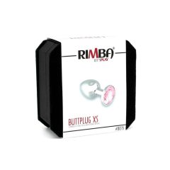 Rimba XS - pink stoned metal anal dildo (silver)