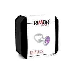 Rimba XS - purple stoned metal anal dildo (silver)
