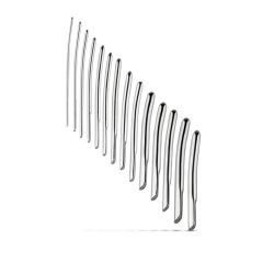   SINNER 174 - curved complete steel urethral dilator dildo set (14 pieces)