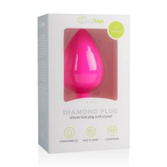 Easytoys Diamond - white stone anal dildo (large) - pink