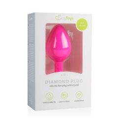 Easytoys Diamond - white stone anal dildo (medium) - pink