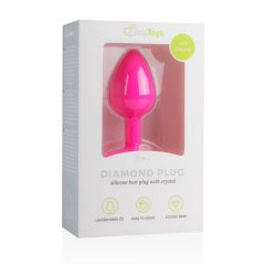 Easytoys Diamond - white stone anal dildo (small) - pink
