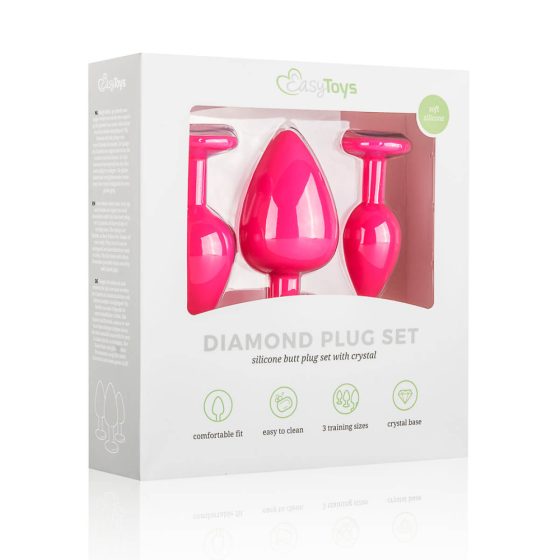 Easytoys Diamond - Anal Dildo Set (pink)