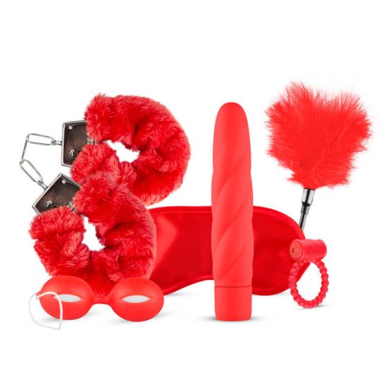 Loveboxxx I love Red - vibrator bondage set (6 pieces) - red