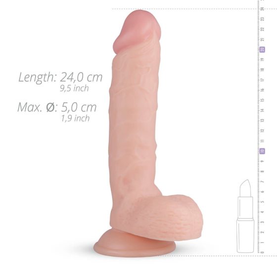 Real Fantasy Glynn - clamp-on, testicle dildo (25cm) - natural