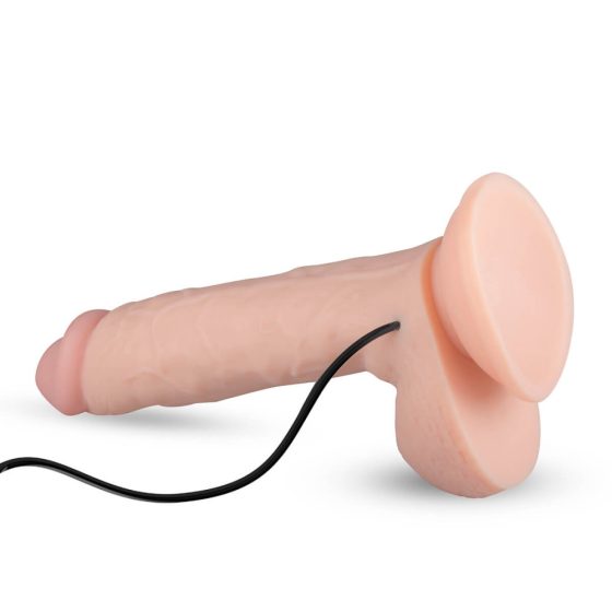 Real Fantasy Glynn - battery-operated, clamp-on, testicle dildo (25cm) - natural