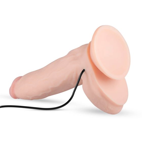 Real Fantasy Dwane - battery-operated, clamp-on, testicle dildo (31cm) - natural