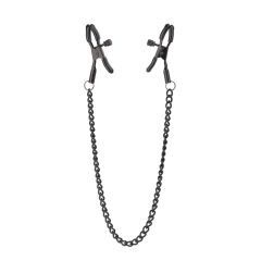 Blaze Deluxe - metal nipple clamps with chain (black)