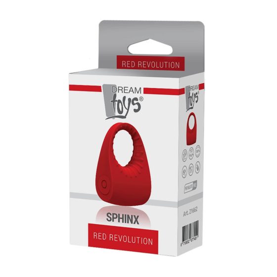 Red Revolution Sphinx - rechargeable, waterproof penis ring (red)
