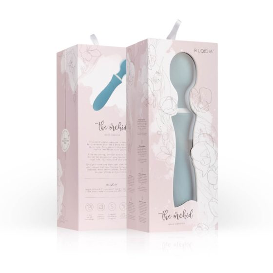 Bloom Orchid Wand - rechargeable massaging vibrator (turquoise)