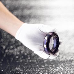   Hueman Saturn - battery-operated, waterproof vibrating penis ring (purple)