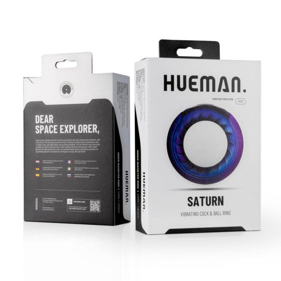 Hueman Saturn - battery-operated, waterproof vibrating penis ring (purple)