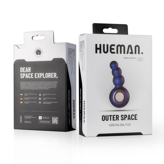 Hueman Outer Space - battery-operated, beaded anal vibrator with teething ring (purple)