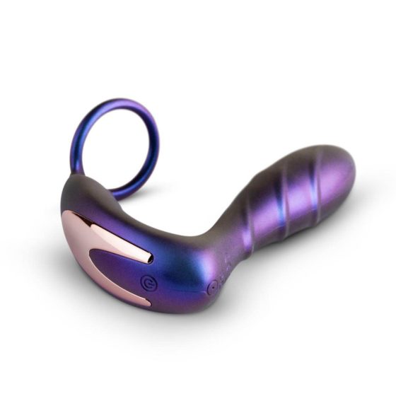 Hueman Black Hole - Rechargeable Radio Anal Vibrator with Penis Ring (purple)