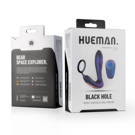 Hueman Black Hole - Rechargeable Radio Anal Vibrator with Penis Ring (purple)