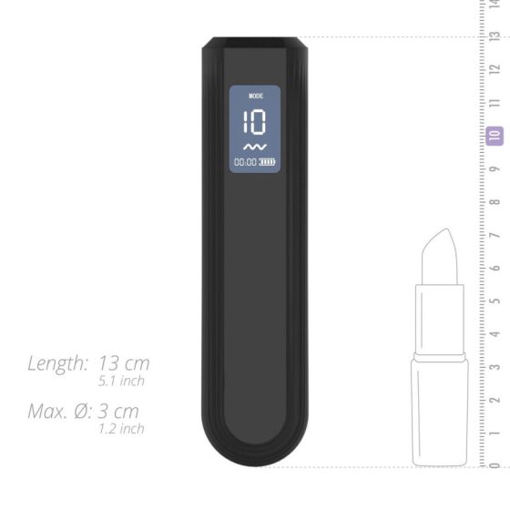 BLAQ - Rechargeable digital rod vibrator (black)