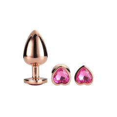   Gleaming Love - hearty anal cone dildo set - rose gold (3 pieces)