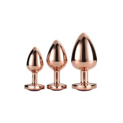   Gleaming Love - hearty anal cone dildo set - rose gold (3 pieces)