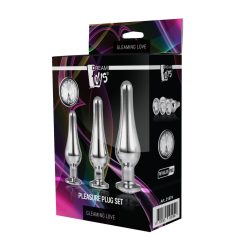 Gleaming Love - anal tip dildo set - silver (3 pieces)