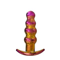   Glamour Glass - beaded, radio controlled, glass anal vibrator (colour)