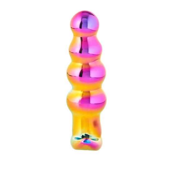 Glamour Glass - beaded, radio controlled, glass anal vibrator (colour)