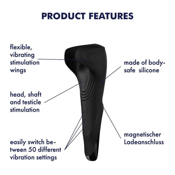 Satisfyer Men Wand - rechargeable, waterproof macro vibrator (black)