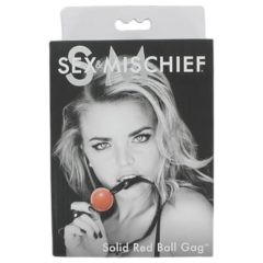   S&M - Silicone mouthpieces with leatherette strap (red-black)