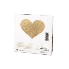  Bijoux Indiscrets Flash - glittering heart nipple sticker (gold)