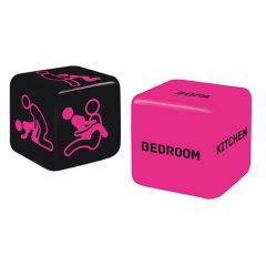 Sex dice with door hanger set (black-pink)